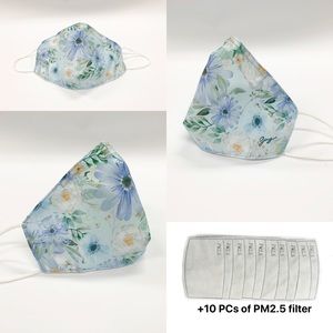 Face Mask, filter pocket,water repellent,nose wire